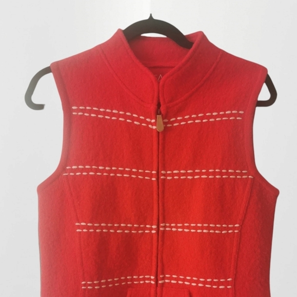 Tabi red, vintage pure wool vest XS - Picture 1 of 5